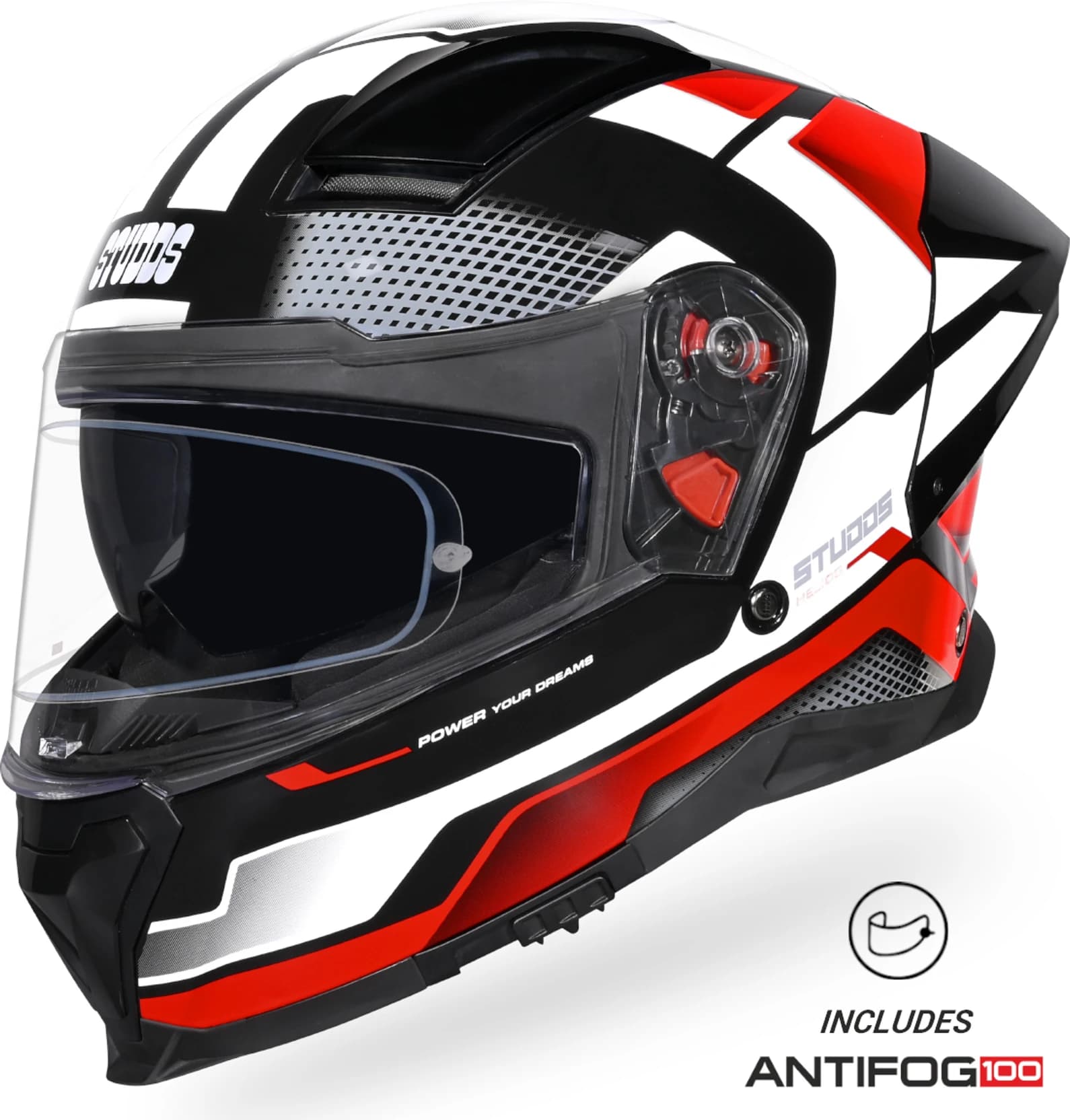 STUDDS - HELIOS - RED/WHITE GLOSS